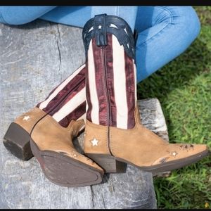 AMERICAN FLAG LAREDO KEYES LEATHER BOOTS